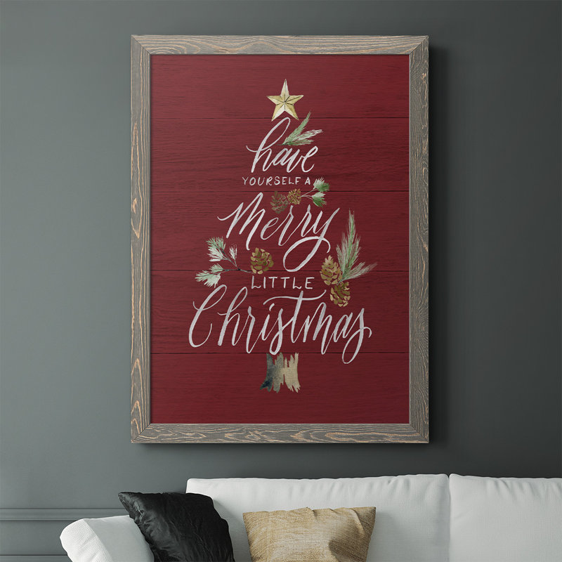 Gesualda Merry Little Christmas, reproduction d'art sur toile encadrée, H 43,5 po x l 31,5 po x P 1 po, gris