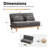 51.9''W Multi-Use Adjustable Chenille Loveseat Upholstery Futon Module-664297118