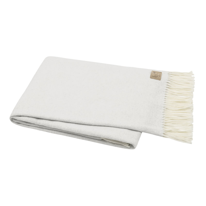 Italian Herringbone Throw Blanket, Silver