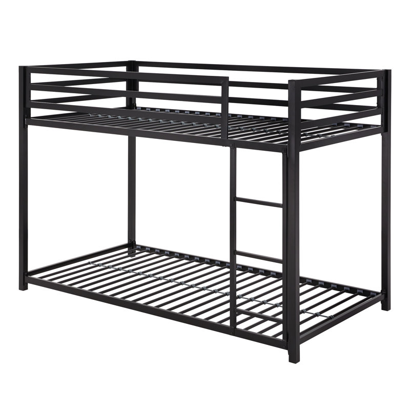 Kutcher Twin-over-Twin Iron Standard Bunk Bed , Black