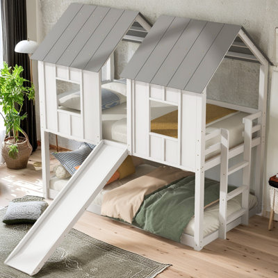 Lit superposé avec glissade et fenêtres House