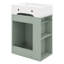 Meuble-lavabo de 20 pouces avec lavabo, meuble de rangement mural simple avec une armoire et 2 tablettes de rangement à gauche-588214558
