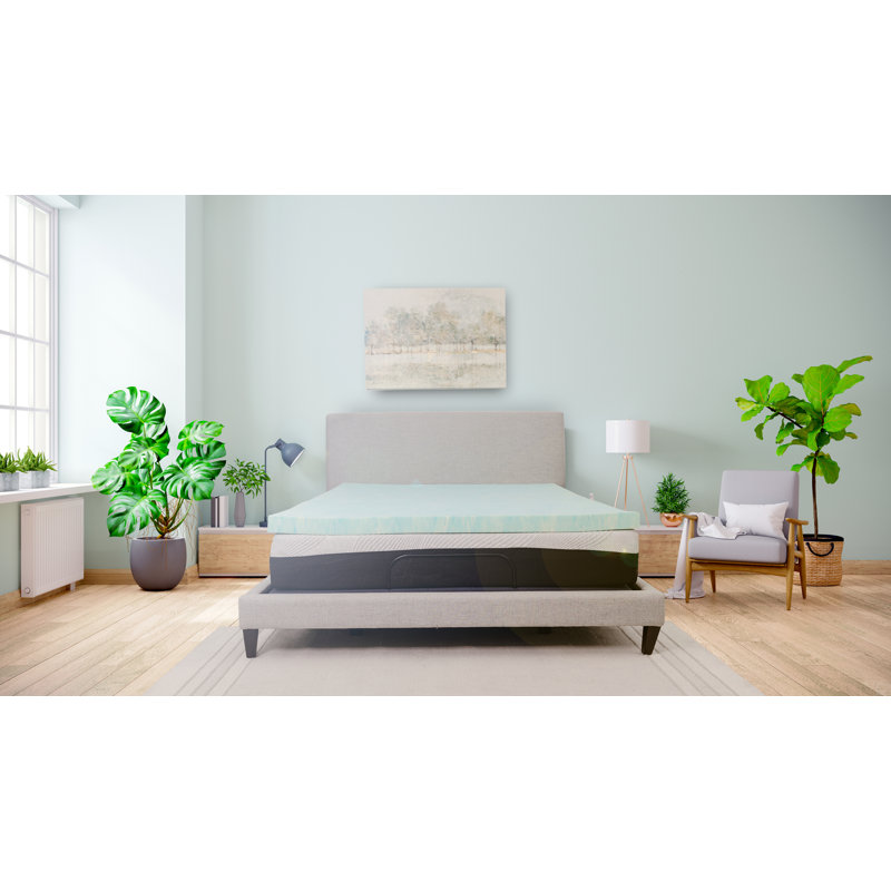Omne Sleep Plush 3 Inch Memory Foam Cooling Mattress Topper, Twin