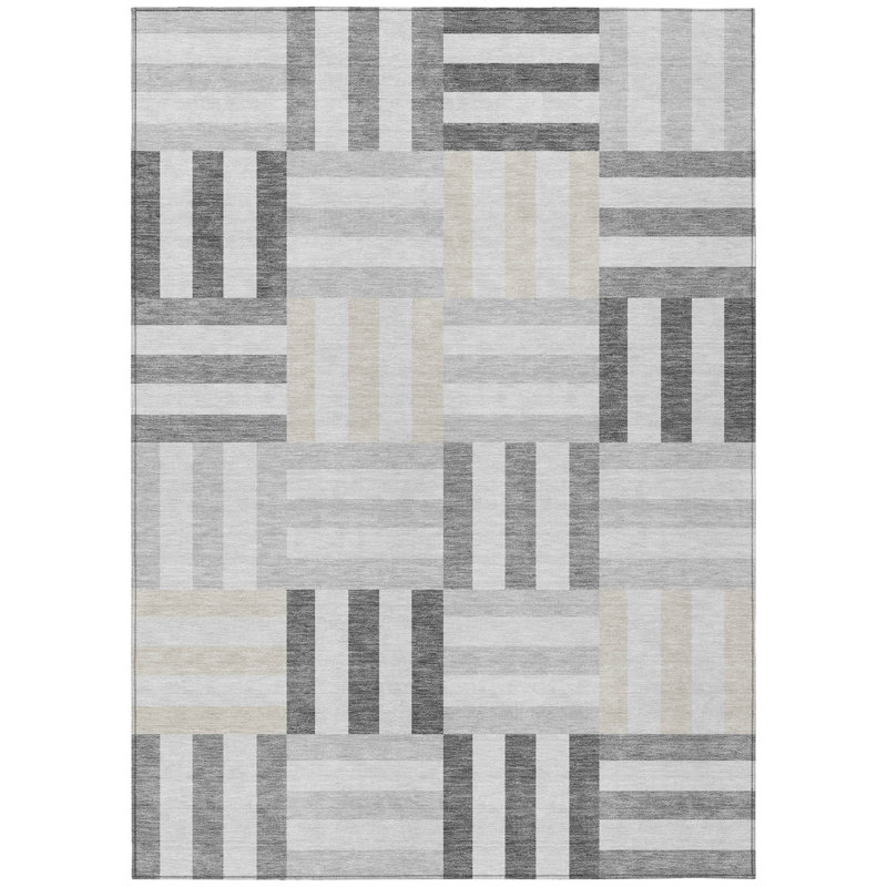 Machine Washable Indoor/Outdoor Aten ACN2332 Geometric Rug, Rectangle 5' x 7'6"