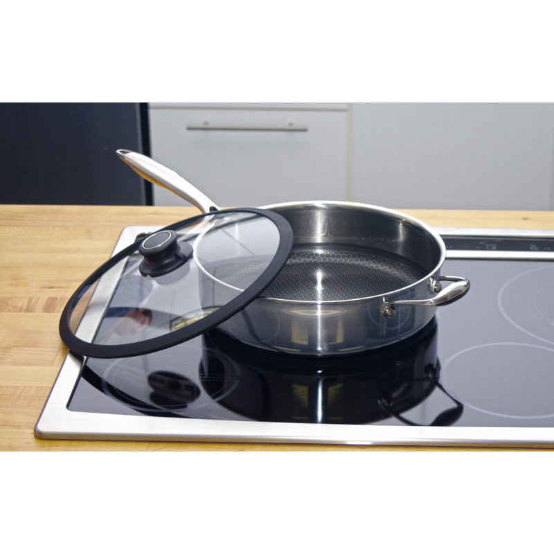Black Cube Hybrid Quick Release Saute Pan with Lid, 11" Diameter