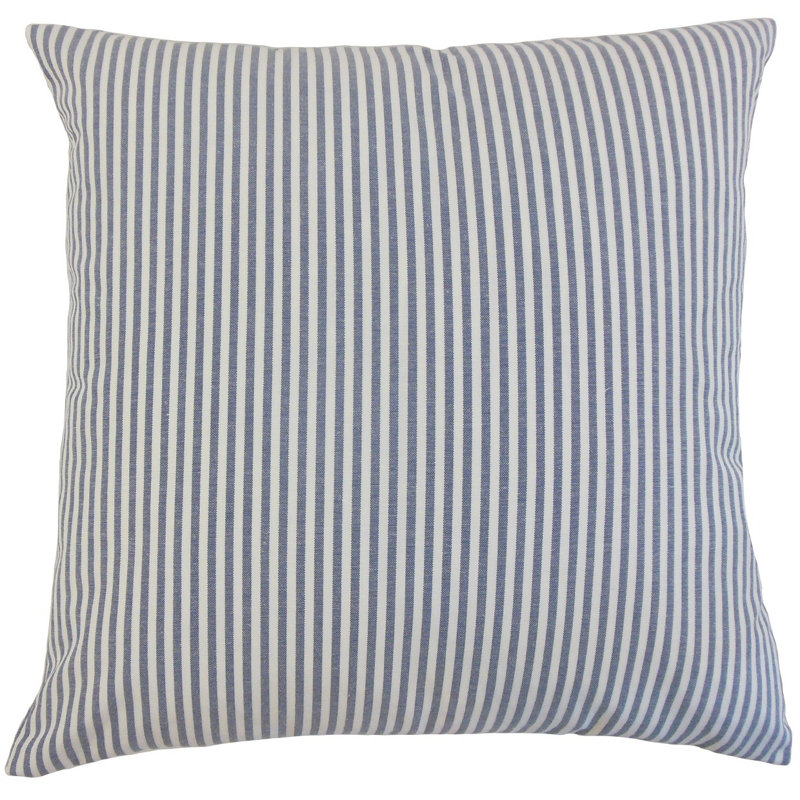 Ira Cotton Striped Sham, Queen, Navy