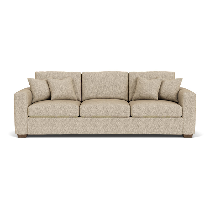 Canapé à accoudoirs carrés Anaiza, Polypropylène beige / oléfine, H 37 po x l 104 po x P 41 po