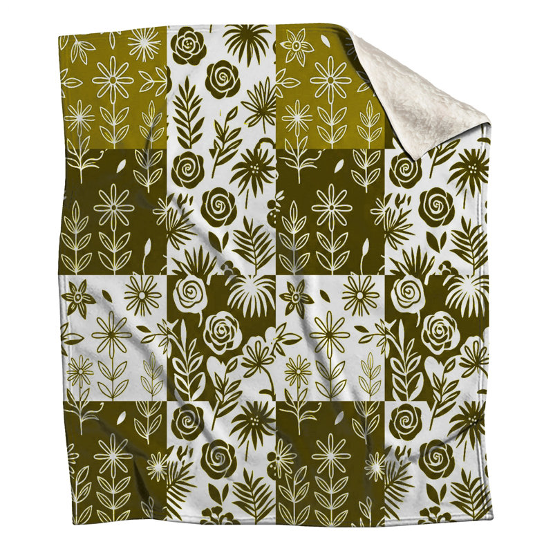 Floral Patchwork Pattern Blankets, 50in W x 60in H