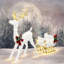 Renne de Noël illuminé et traîneau du Père Noël-209760489