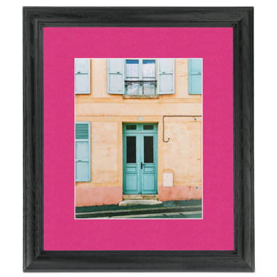 Black Wood Matte Picture Frame with Mat