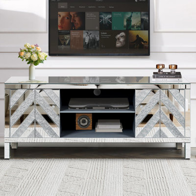 Mirrored TV Stand for 65 inch TV