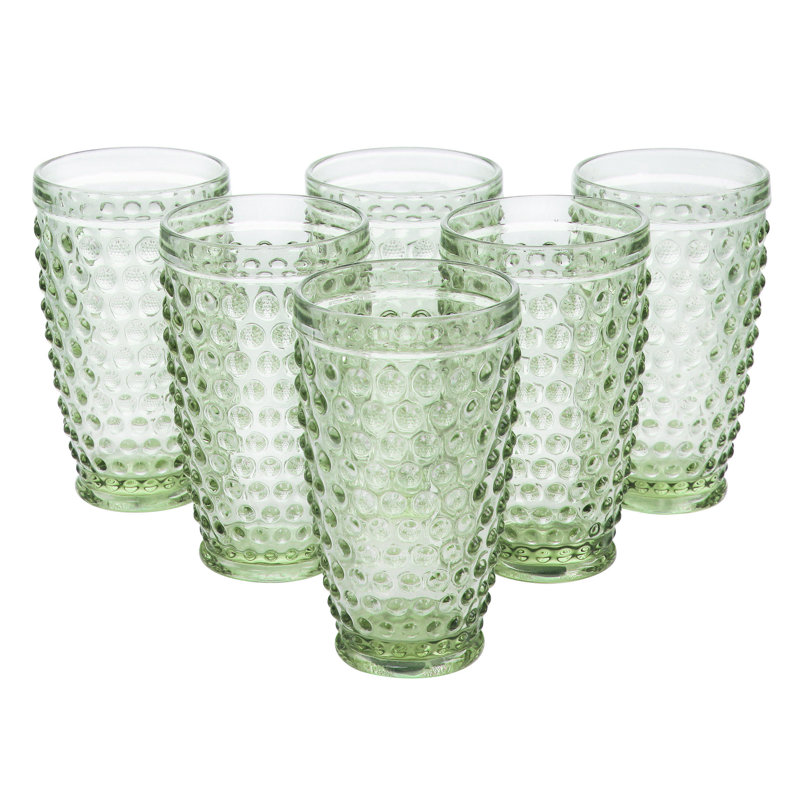 14 oz. Glassware Set, Green