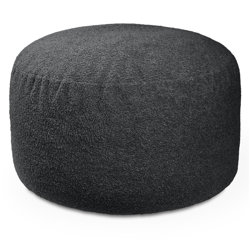 Saxx Shearling Faux-Lamb 4 Ft Large Round Bean Bag, Black Sherpa