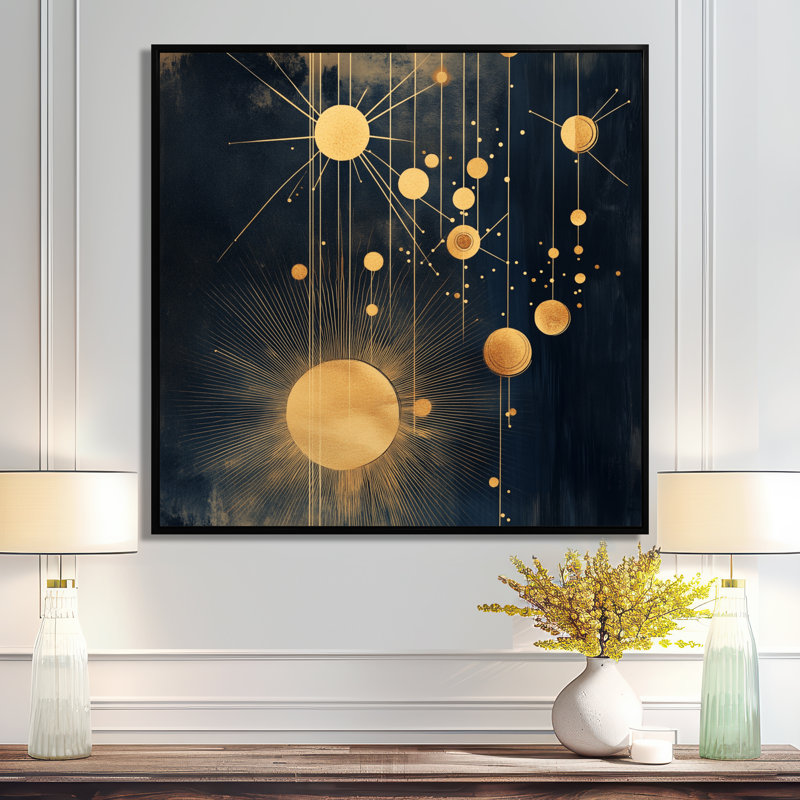 Abstract Starburst Canvas, Constellation Wall Art, Cemya, Cadre flottant noir, H 16 po x l 16 po