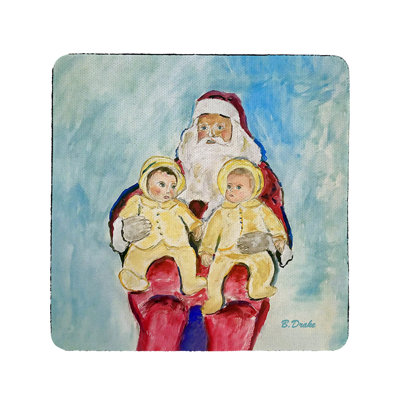 Santa and Twins Coaster Set of 4