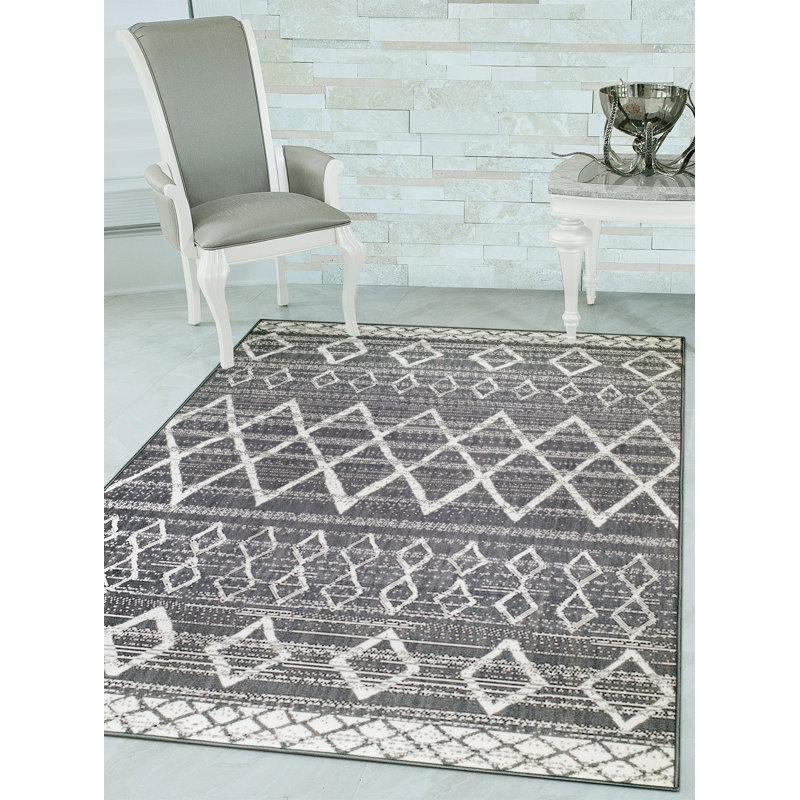 Tapis gris Dawes, Rectangle 5 pi 3 po x 7 pi 2 po