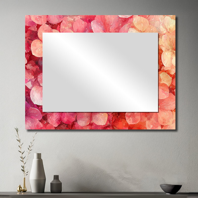 Abstrait hortensias abstraits de l'été - Art mural miroir floral décoratif - imprimé sur métal, 30 po x 40 po