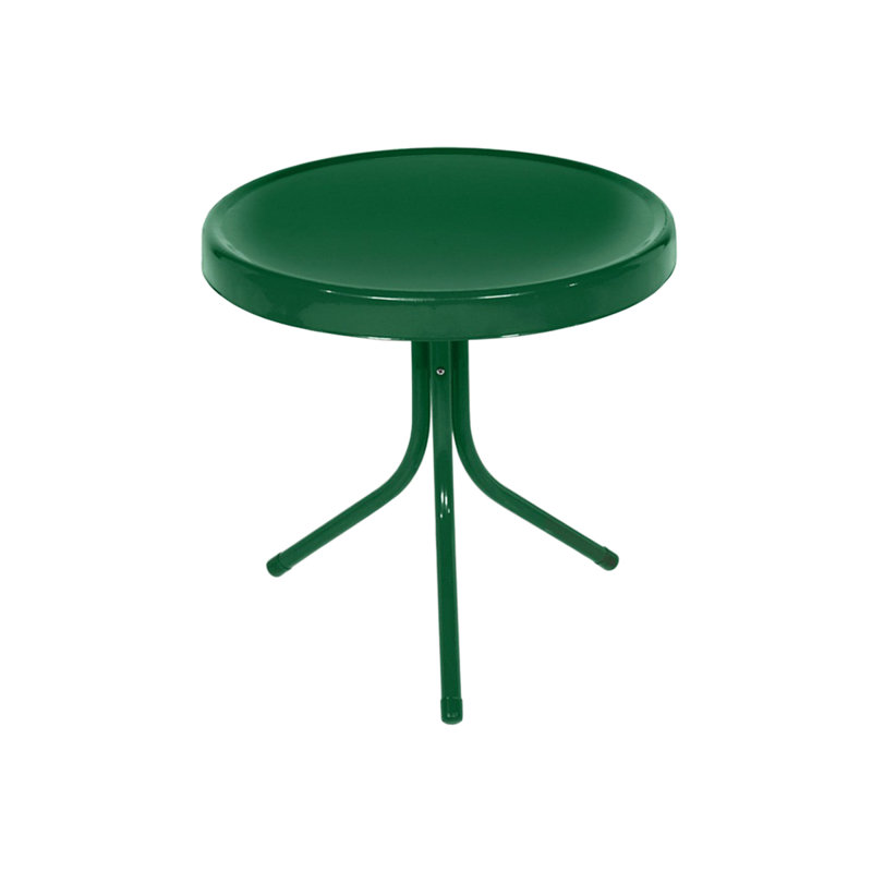 22" Outdoor Retro Tulip Side Table Green