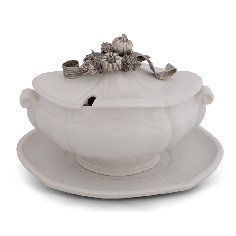 Harvest Pewter and Stoneware Tureen