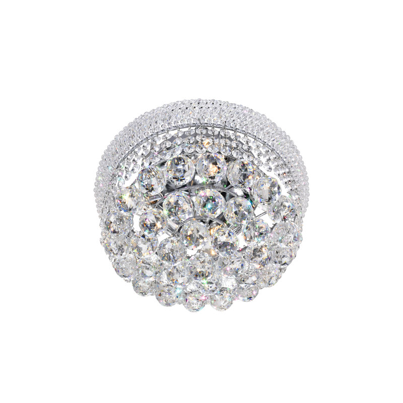 Plafonnier encastré Classic Crystal, Chrome chrome, H 11 po x l 14 po x P 14 po