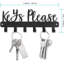 Porte-clés mural élégant à simple crochet - Porte-clés en fer noir - 1 pièce - Porte-clés - Noir