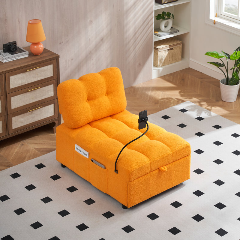 Multifunctional Single Seater Sofa, Orange