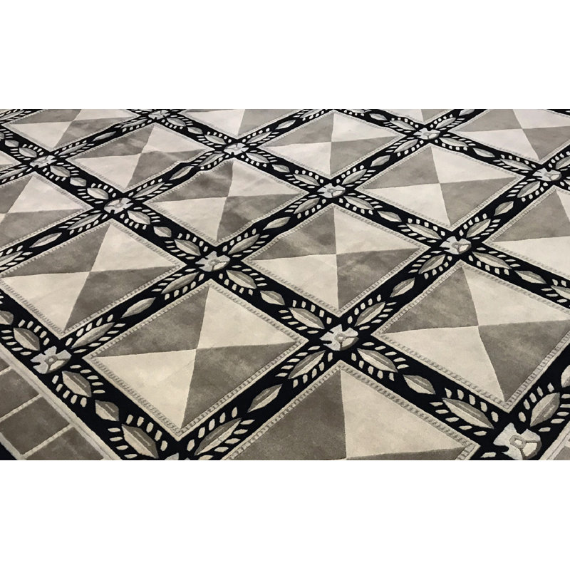 Hand-Knotted High-Quality Black Area Rug