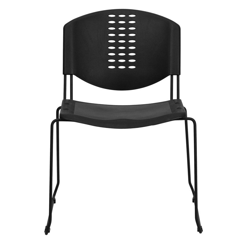 Hercules Series 400 lb Black Metal & Plastic Stackable Chair