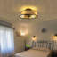 Élégant Riendeau sans pales avec lumières - Design bohémien rétro avec lumières, ventilateur de plafond en cage de 20 po avec ventilateur à pales en tissu léger à profil bas avec télécommande, ventilateurs de plafond fermés modernes avec moteur réversible pour la chambre à coucher