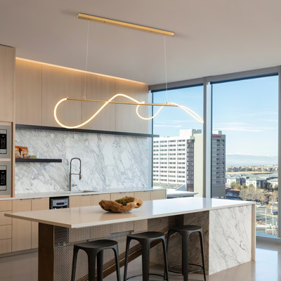 Shirlynn Iron LED Modern Linear Chandelier