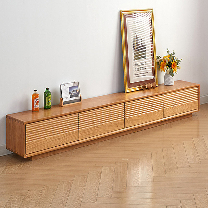 Meuble télé moderne et minimaliste multifonctionnel, Jaune moyen, H 11,81 po x L 94,49 po x l 11,81 po