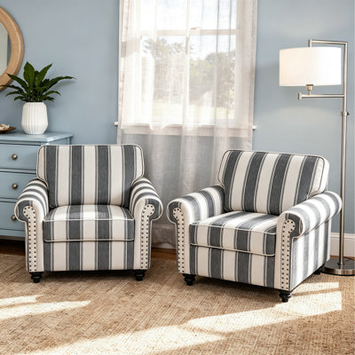 Upholstered Cotton Blend Armchair