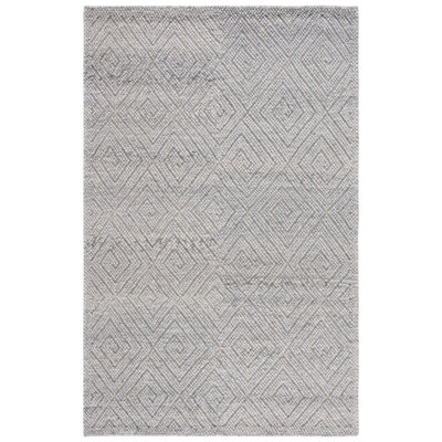Natura Hand Woven Wool Pet Cotton Geometric Rug in Gray