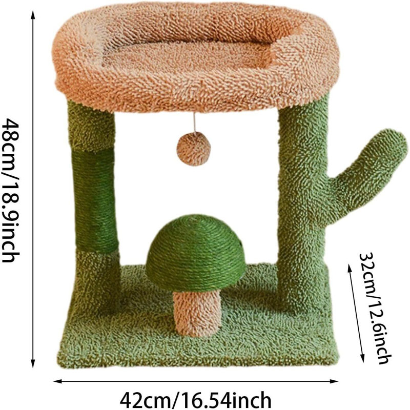 Arbre à chat durable Catcus - Tour d'escalade avec poteaux à griffer en sisal, perchoirs confortables pour chats