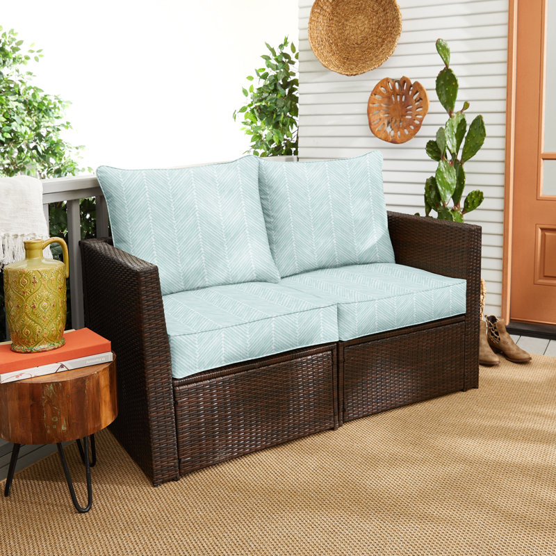Ine Outdoor 5'' Loveseat Seat / Back Cushion, 23.5" W x 23" H