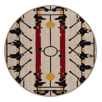 Washable Floorball Sports Area Rug