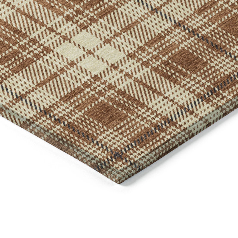 Paprika Rectangular Synthetic Flat Woven Washable Rug 2'6" x 3'10"