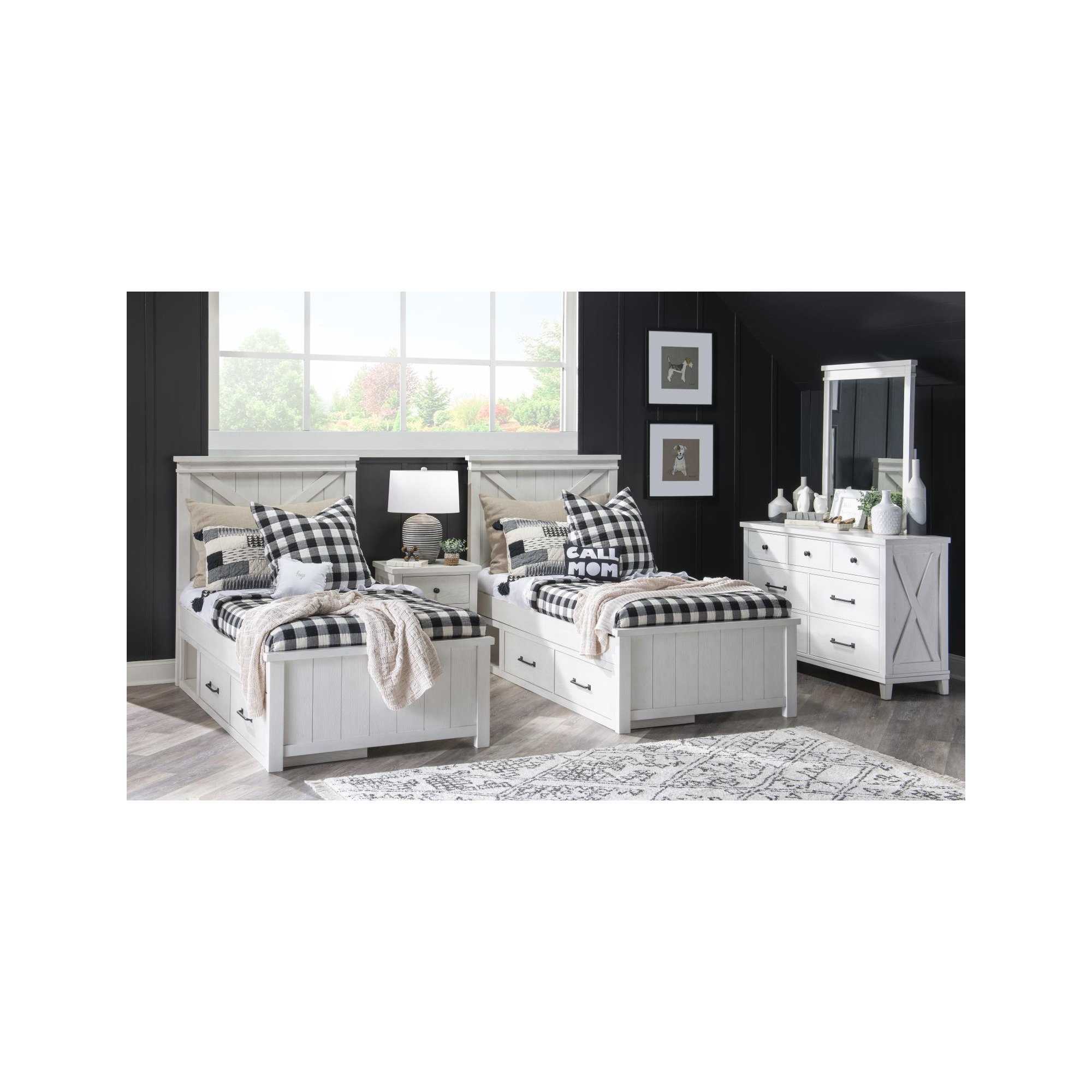 COMPLETE PANEL BED 33, Twin, White