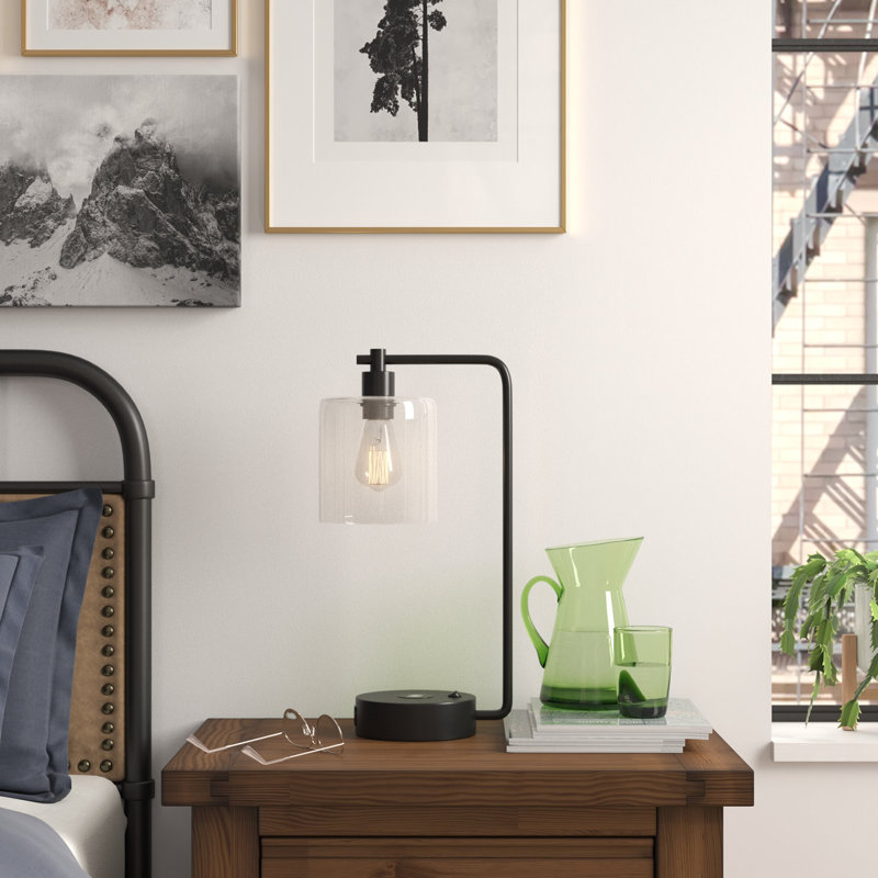 19inch Black Table Lamp with Wireless Charging pad