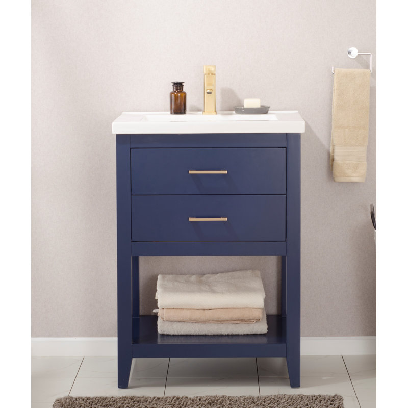 Ensemble de meuble-lavabo simple 24 po Eakins, Bleu