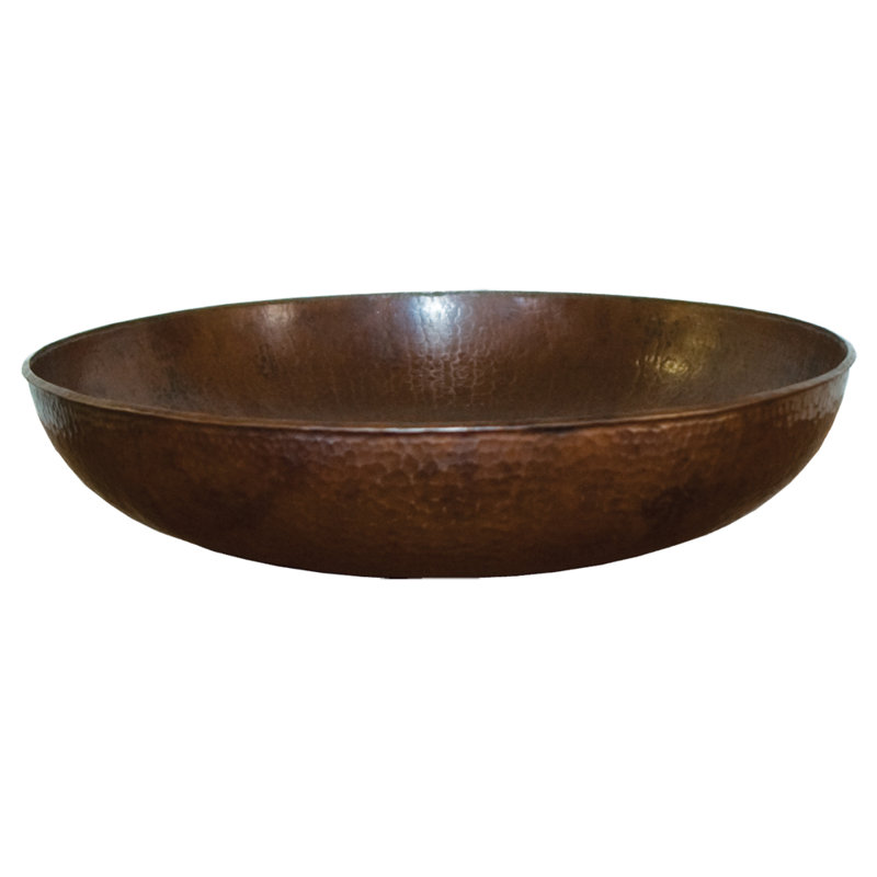 Maestro Copper Circular Vessel Bathroom Sink, Antique Copper