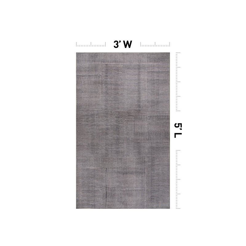 Tapis gris antidérapant Lin Lin, Gris, 3 pi x 5 pi