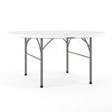 Noah Round Bi-Fold Plastic Folding Event Table with Carrying Handle