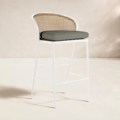 Havana 24" Counter Stool - Chalk/Natural Cane