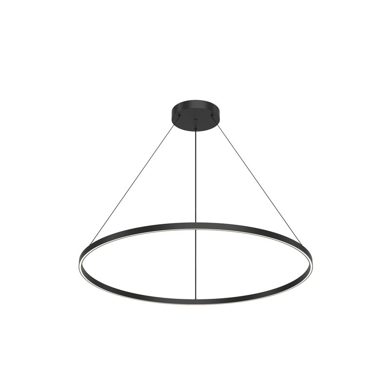 Cerchio 1 - Light LED Unique/Statement Pendant, Black, 1.375" H x 47.25" W x 47.25" D