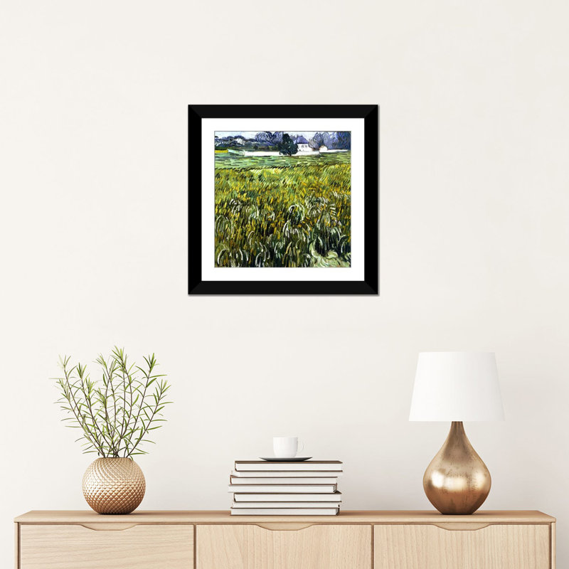 «Auvers at Auvers» par Vincent Van Gogh, reproduction d'art sur toile, H 24 po x l 24 po x P 1 po, Papier d'art encadré noir