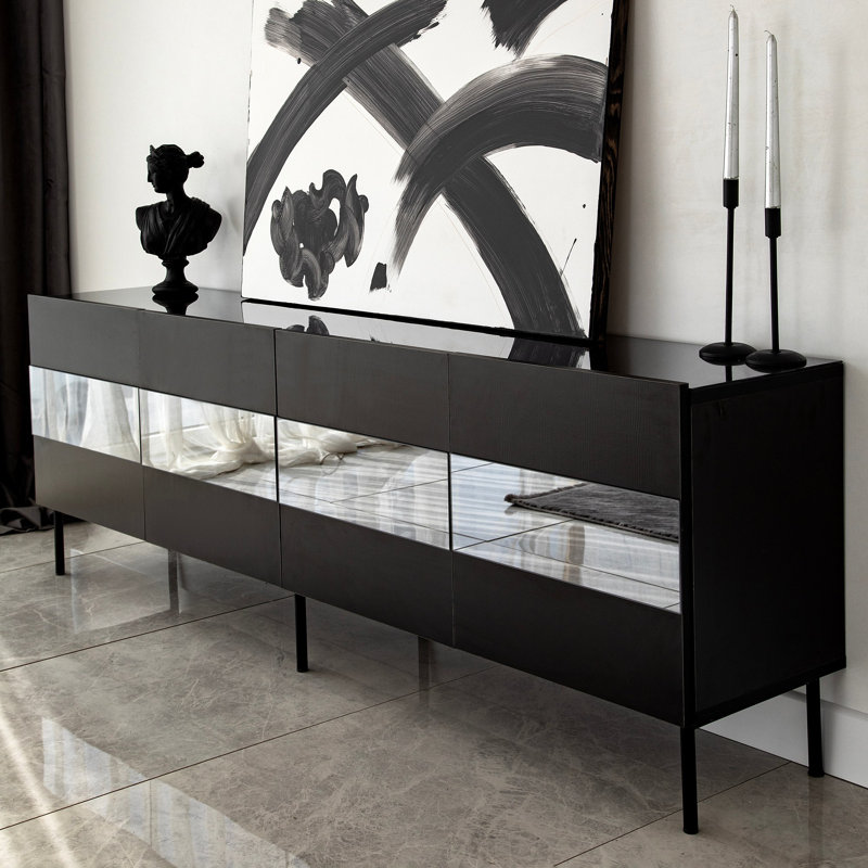 Keikei Unfinished TV Stand, Chrome
