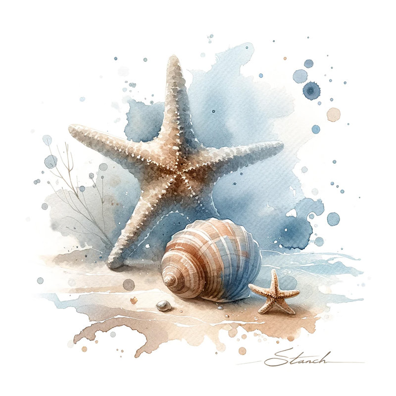 Shoreline Treasures - impression sur toile tendue, H 12 po x l 12 po x P 1 po