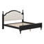 Lit plateforme en bois avec tête de lit tapissier, structure en bois de pin robuste-529068653-529068650