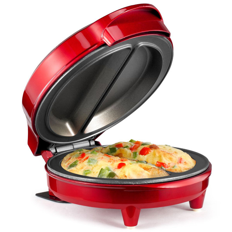 Machine à omelette 2 sections Holstein Housewares, Rouge métallique